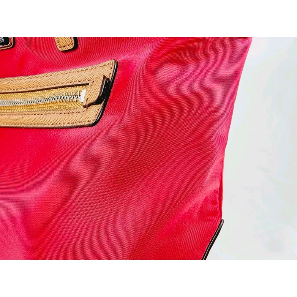 Michael Kors Red Brown Nylon Tote Bag - Picture 3 of 12
